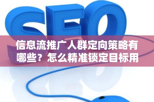 信息流推广人群定向策略有哪些？怎么精准锁定目标用户提升转化率？